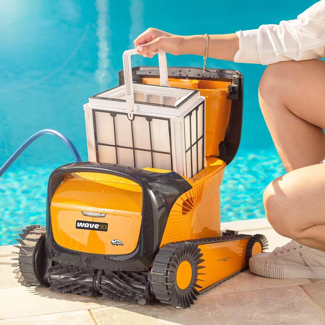 Dolphin Wave 90i Commercial Robotic Pool Cleaner w/ Caddy | 24m Foot Cable | 99996890-US