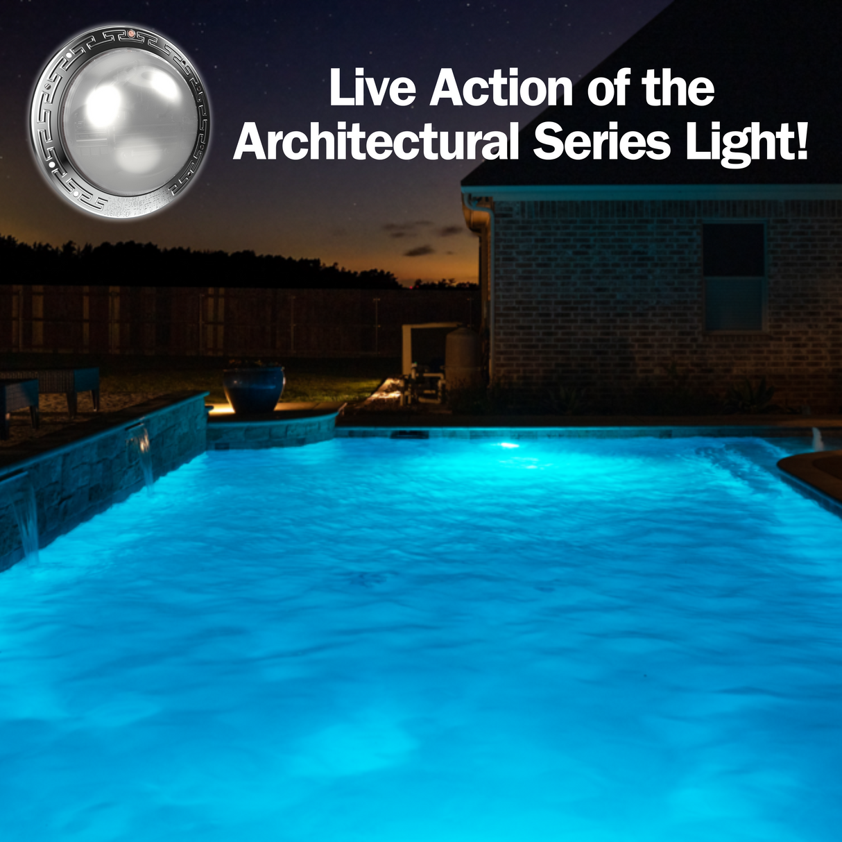 Pentair 100' 120V 500W Warm White Pool Intellibrite Architectural Series Light