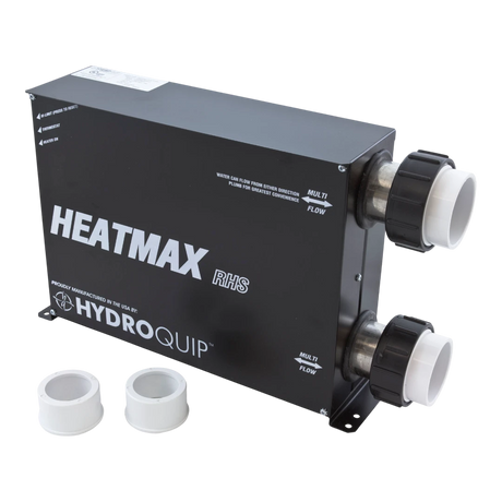 HydroQuip HeatMax RHS 5.5 KW Heater with stainless steel housing and high flow design.