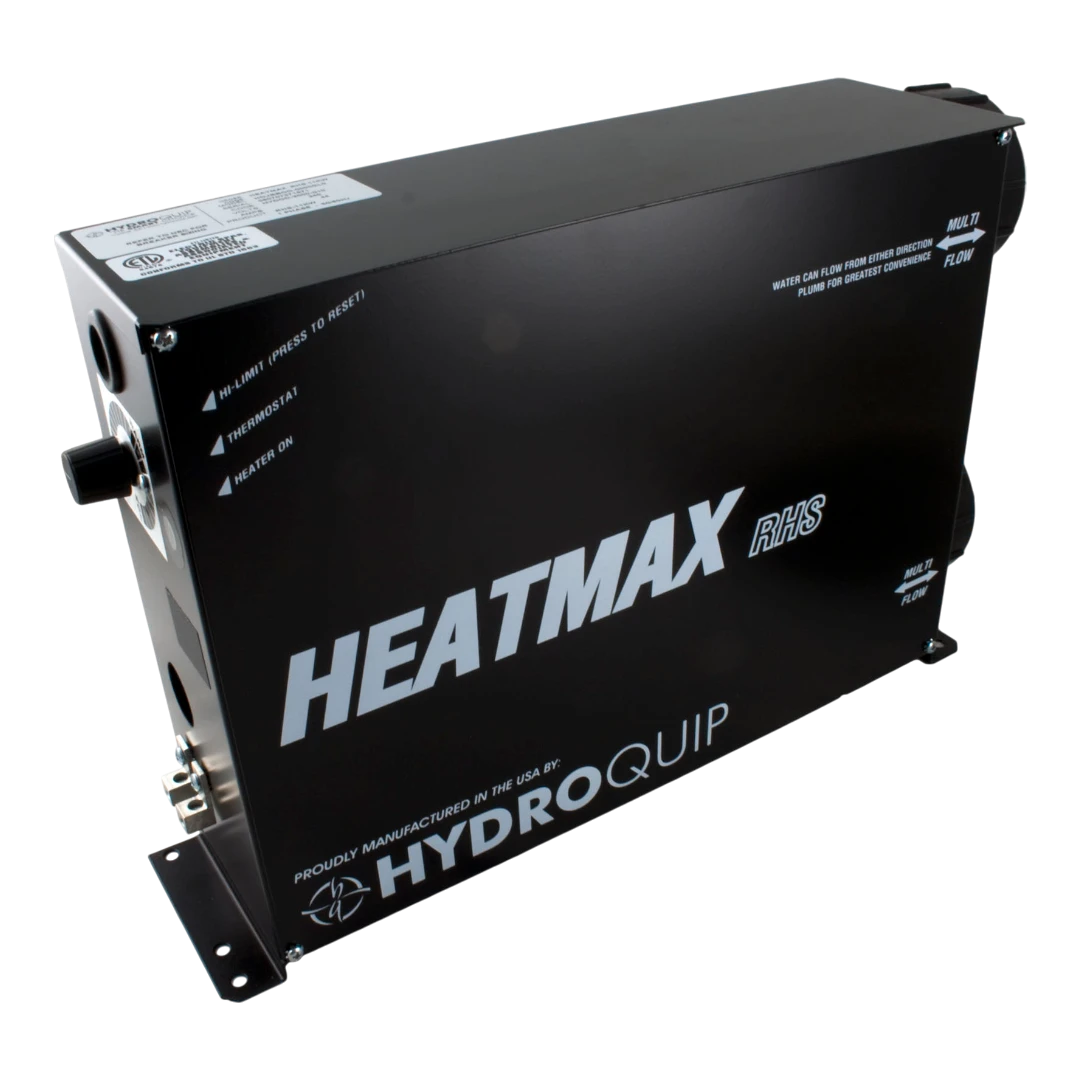 HydroQuip HeatMax RHS 5.5 KW Heater with stainless steel housing and high flow design.