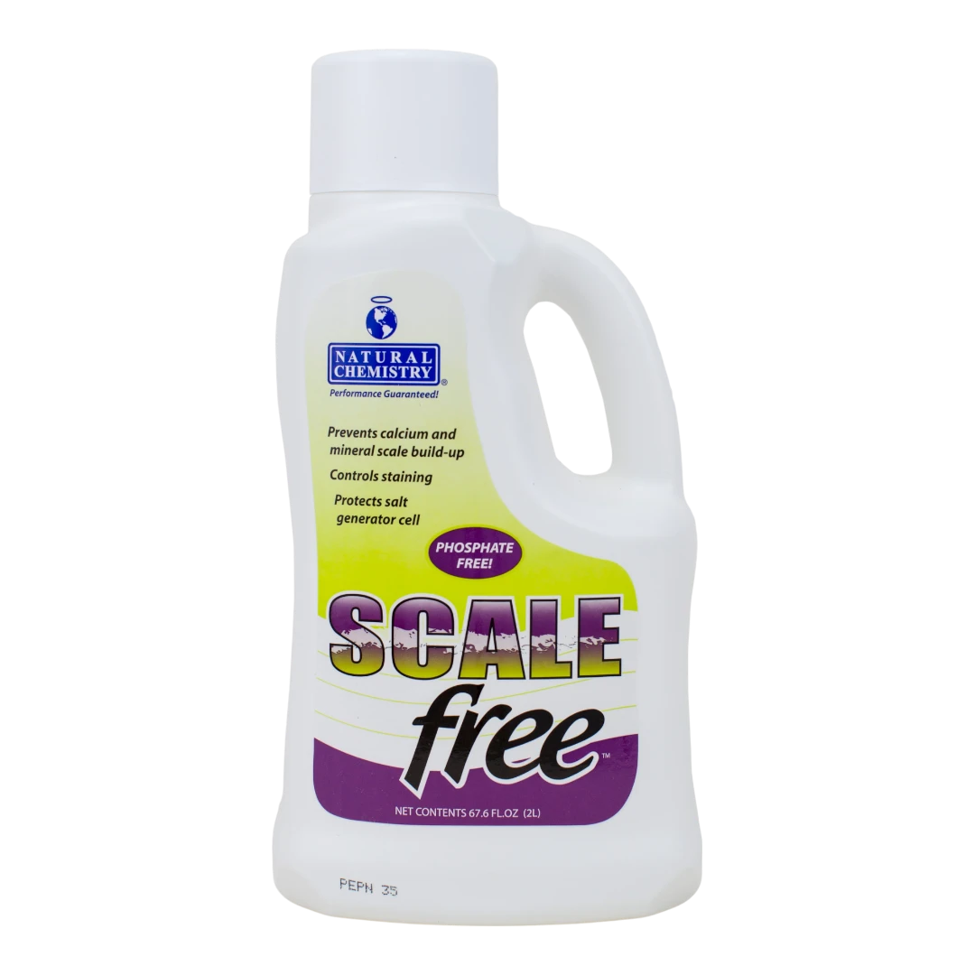 Natural Chemistry Scale Free pool cleaner prevents scale buildup and stains.