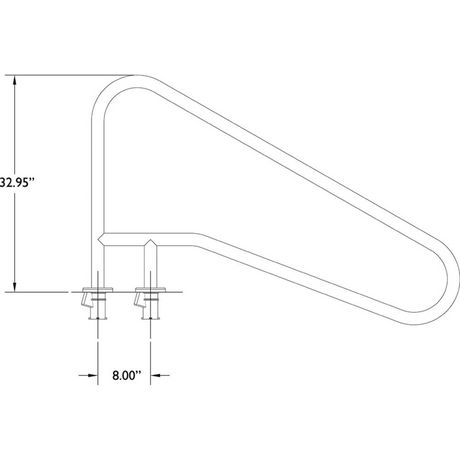 S.R. Smith 54" Stainless Steel 3-Bend Deck Railing for Swimming Pools