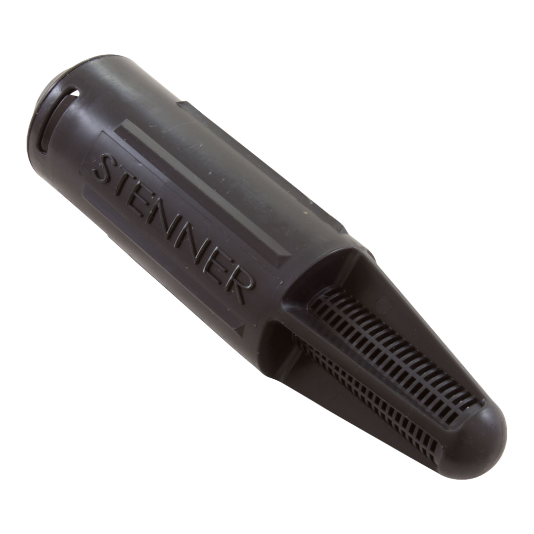 Stenner 3/8 inch suction line strainer for feed pumps with ceramic weight.