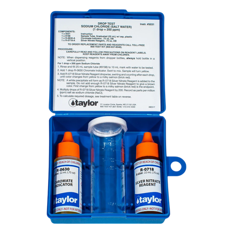 Taylor K-1766 Swimming Pool Spa Sodium Chloride Salt Water Drop Test Kit- EZ Pools