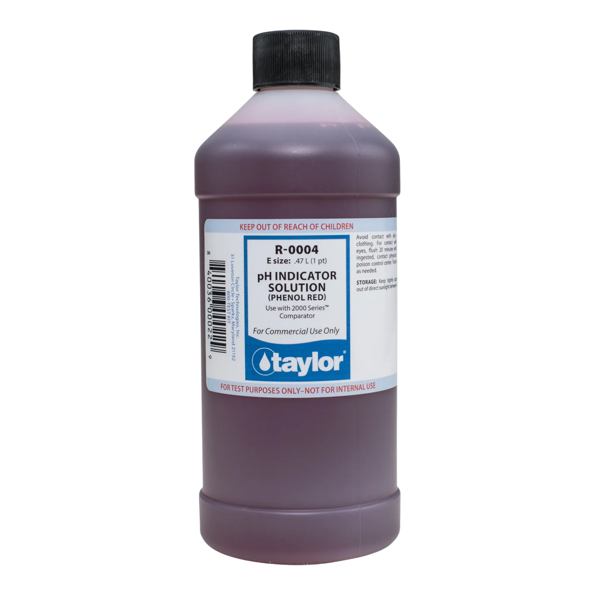 Taylor pH Indicator Solution #4, R-0004-E, 16 oz bottle