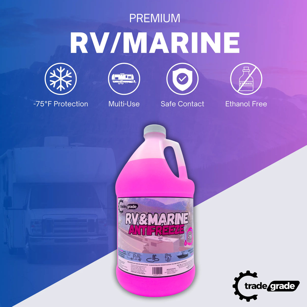 TradeGrade Premium Ethanol-Free RV & Marine Antifreeze - 75°F Protection