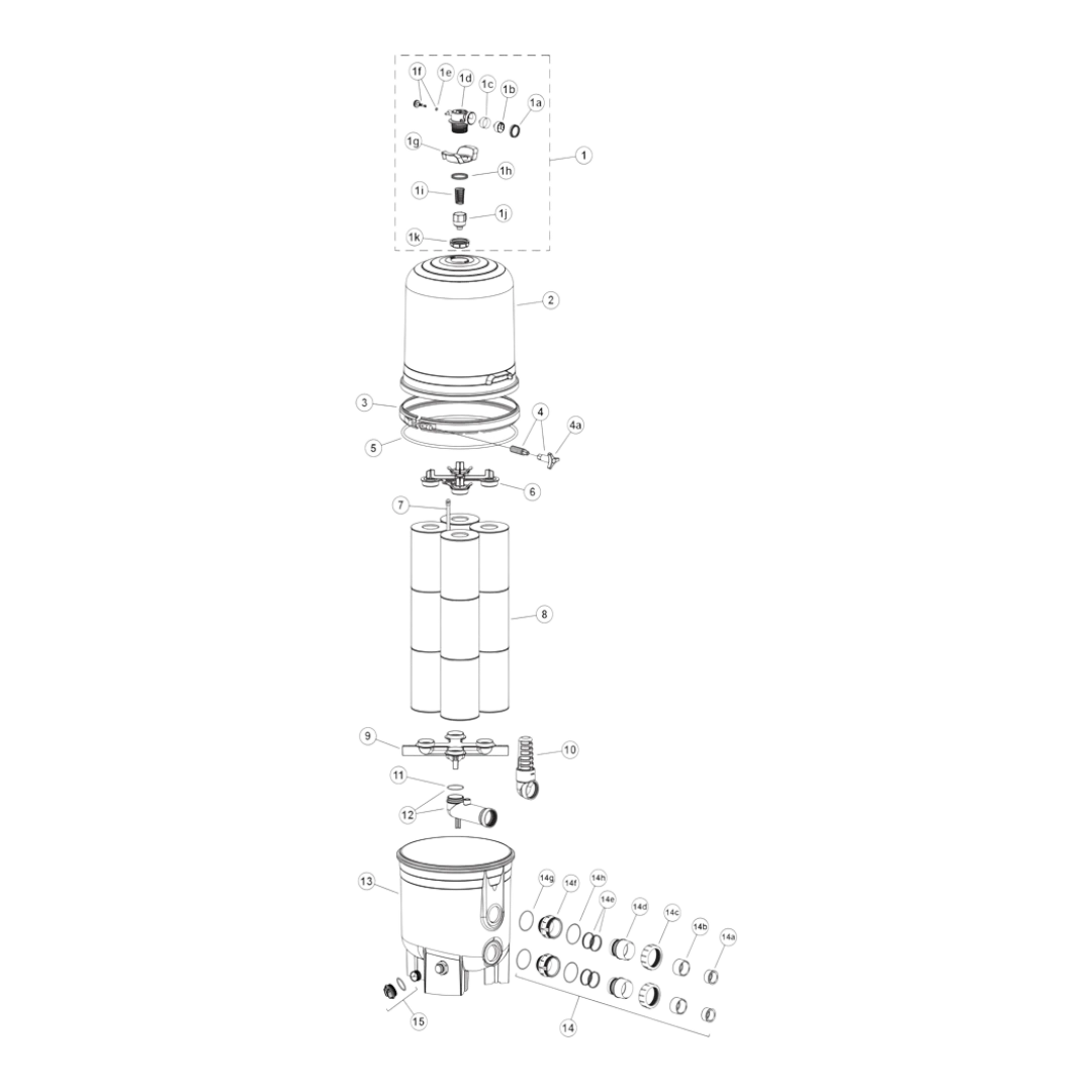 Waterway Crystal Water Tank Body Gray with Label